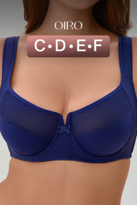 Бюстгальтер женский 2816 OIRO мягкая чаша с сеточкой (последний размер) синий 85Е