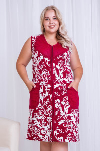 Халат женский №2829 кулирка (последний размер) бордовый 54