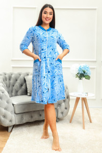 Халат женский №012 велюр (последний размер) голубой 62