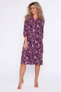 Халат женский М-136 махра (последний размер) фиолетовый 50,54,60