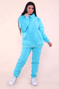 Костюм двойка женский 399 "XXI" футер 3-х нитка с начесом (последний размер) бирюза 52