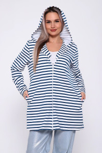 Толстовка женская 732 футер 2-х нитка (последний размер) синий дымка 52,56