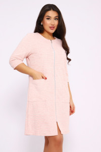 Халат женский 513 махра (последний размер) персиковый 52