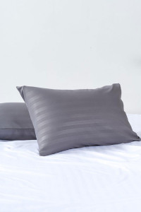 Наволочки классические страйп-полиэстер "Серый бархат" (2 шт.)