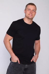 Футболка мужская 2226 "BASE" кулирка (последний размер) черный 54