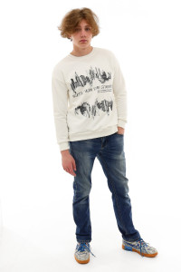 Свитшот детский №1597 футер 3-х нитка (последний размер) белый 134-140