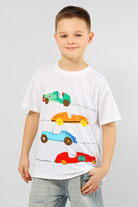 Футболка детская SP9337 трикотаж стрейч (последний размер) белый 128,134