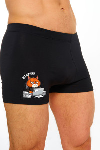 Трусы мужские "Вторник" кулирка с лайкрой пенье (последний размер) черный 58,60