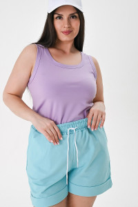 Шорты женские "Мозаика" футер 2-х нитка (р-ры: 42-52) тиффани