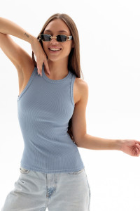 Майка женская №00026 кашкорсе (р-ры: 40-50) серо-голубой