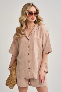 Костюм двойка женский "Муслин" 2460-Мус муслин (р-ры: 46-54) бежевый