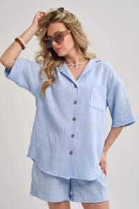 Костюм двойка женский "Муслин" 2460-Мус муслин (р-ры: 46-54) голубой