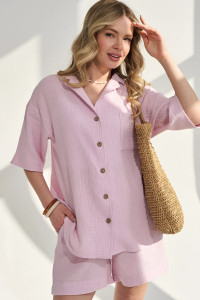 Костюм двойка женский "Муслин" 2460-Мус муслин (р-ры: 46-54) розовый