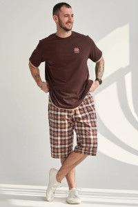 Костюм двойка мужской "Пальма" 2456-К хлопок (р-ры: 48-58) коричневый