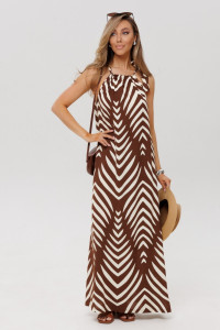 Сарафан женский СА110 штапель набивной (р-ры: 46-60) шоколадный