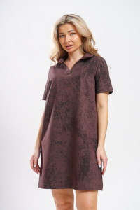 Платье женское 987 футер с лайкрой (р-ры: 42-52) шоколад винтаж
