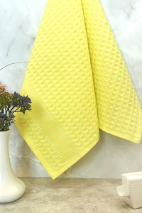 Полотенце кухонное вафельное "Сафия" 1032 желтый (последний размер) 40х60