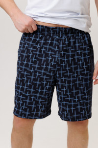 Шорты мужские №1942/4 кулирка (р-ры: 50-60) синие плюсики