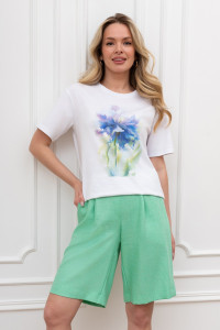 Шорты женские "Сибелла-3" плательная ткань (р-ры: 44-54) зеленый