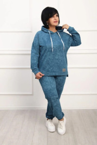 Костюм двойка женский "Ронда варёнка" футер (р-ры: 50-60) петроль