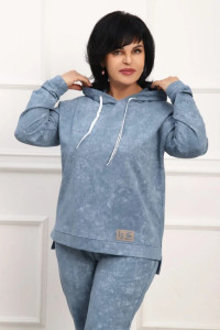 Костюм двойка женский "Ронда варёнка" футер (р-ры: 50-60) пепел