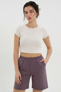 Шорты женские "Пальмира" футер 2-х нитка (р-ры: 44-58) лиловый