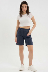 Шорты женские "Пальмира С" футер 2-х нитка (р-ры: 44-58) серый