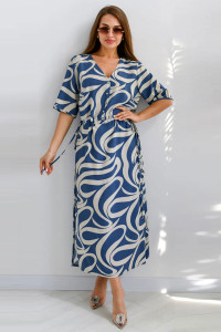 Платье женское "Ницца" штапель (р-ры: 46-60) голубой