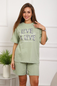 Костюм двойка женский №20524 кулирка (р-ры: 48-58) оливковый