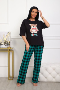 Пижама женская №5002 кулирка (р-ры: 44-56) зеленый