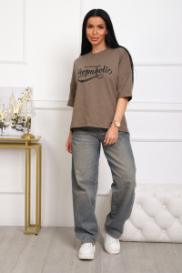 Футболка женская №5001 кулирка (р-ры: 44-56) коричневый