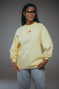 Свитшот женский "Символ" футер 2-х нитка пенье фирча (последний размер) желтый 50-52