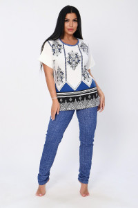 Костюм двойка женский №65015 кулирка (последний размер) джинс 46