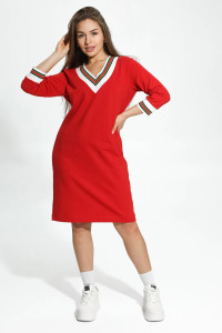 Платье женское "Гламур" футер 2-х нитка (последний размер) алый 48,52