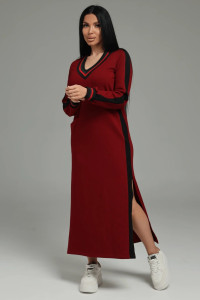 Платье женское "Дебора" футер 2-х нитка с лайкрой пенье (последний размер) бордо 44-46