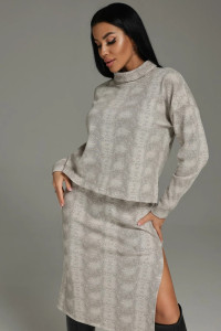 Костюм двойка женский "Кортни" кашкорсе (последний размер) мокко 50