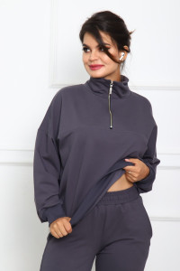 Костюм двойка женский "Ритм" футер (последний размер) серый 48,50