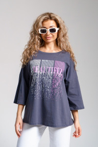 Футболка женская 897 кулирка (последний размер) серый 48