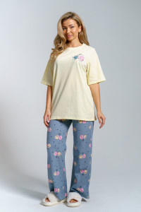 Пижама женская 961 кулирка (последний размер) желтый 48,56