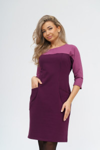 Платье женское 790 футер с лайкрой (последний размер) винный 46,50,58