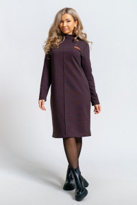 Платье женское 854 футер 2-х нитка с лайкрой (последний размер) шоколад 52