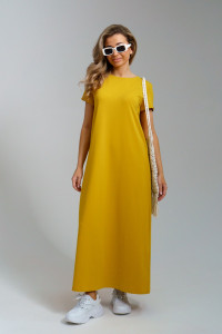 Платье женское 968 кулирка с лайкрой пенье (последний размер) горчица 46