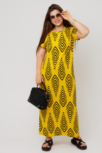 Платье женское П197 кулирка (последний размер) желтый 52