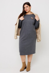 Платье женское П198 евроангора (последний размер) серый 52