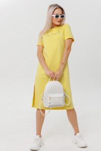 Платье женское П179 футер 2-х нитка пенье (последний размер) желтый 46