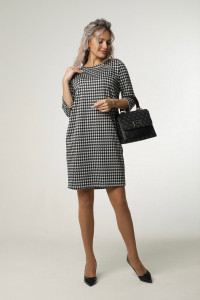 Платье женское П-176 жаккард принт (последний размер) белая лапка 46