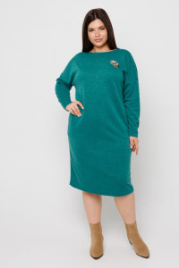 Платье женское П198 евроангора (последний размер) зеленый 52,54,56