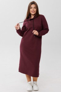 Платье женское П178 футер 2-х нитка пенье (последний размер) винный 60