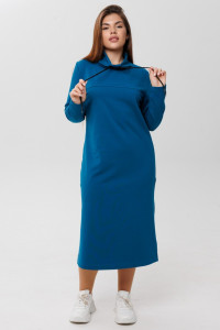 Платье женское П178 футер 2-х нитка пенье (последний размер) петроль 54