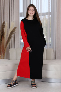 Платье женское П160 футер с лайкрой (последний размер) красный 46,50